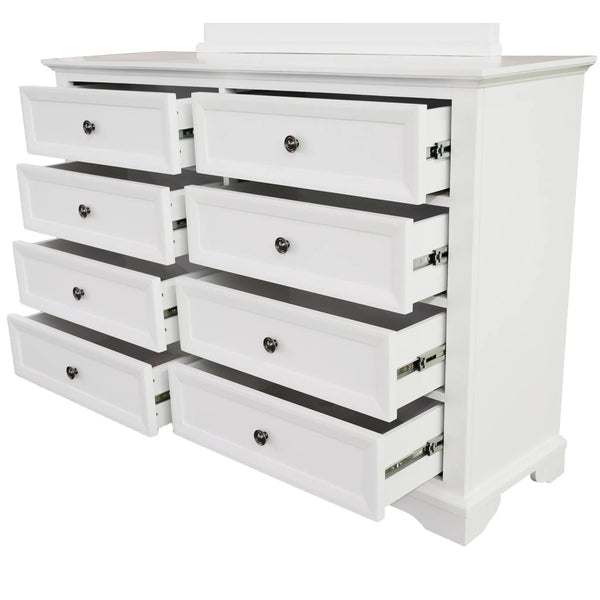 Celosia Dresser 8 Chest of Drawers Bedroom Acacia Timber Storage Cabinet - White Deals499