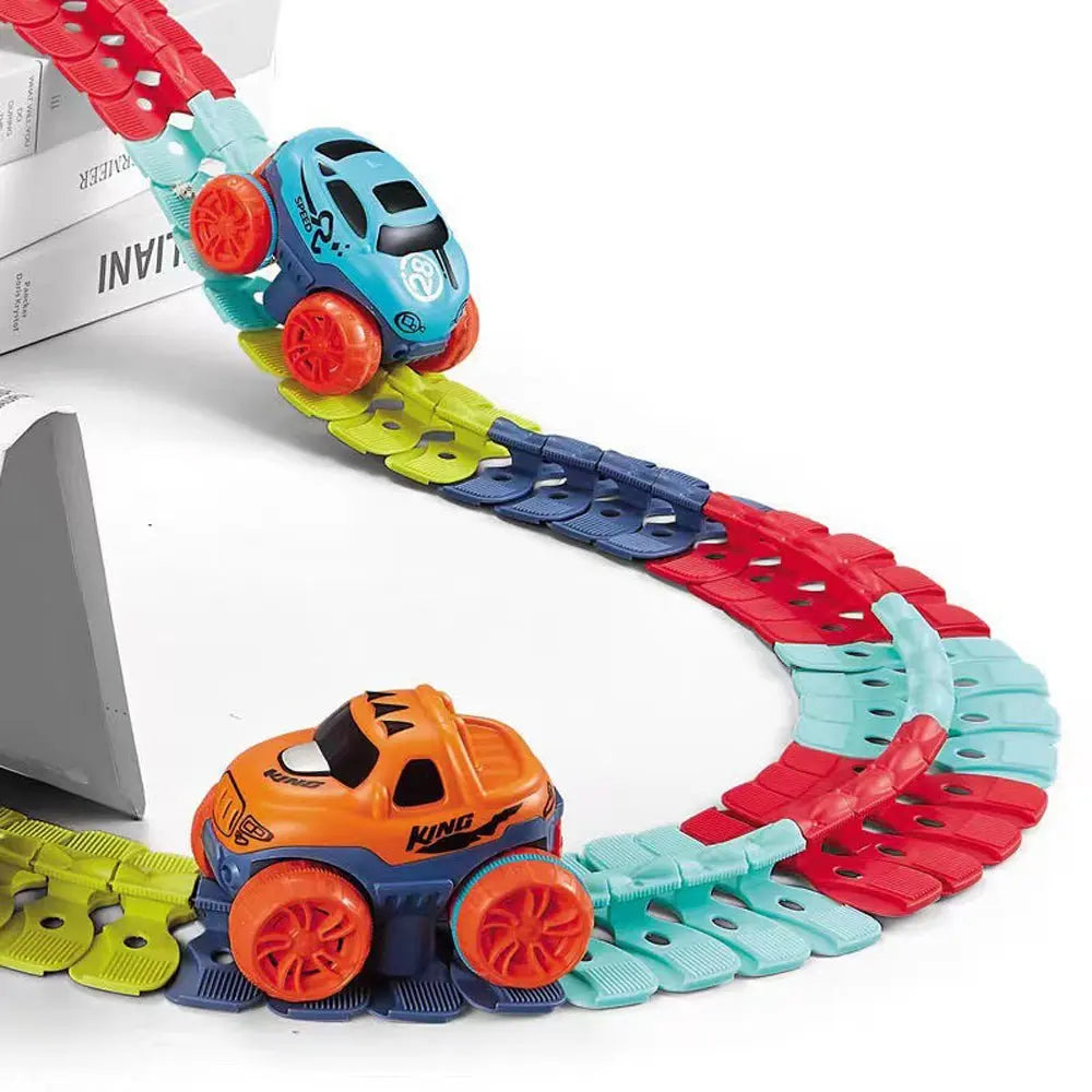 Changeable Track In The Dark Track with LED Light-Up Race Car Flexible Track Toy 138 Deals499