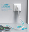 Choetech PD6009 40W Dual Fast USB C Charger 2-Port 20W PD 3.0 With Foldable Plug Deals499