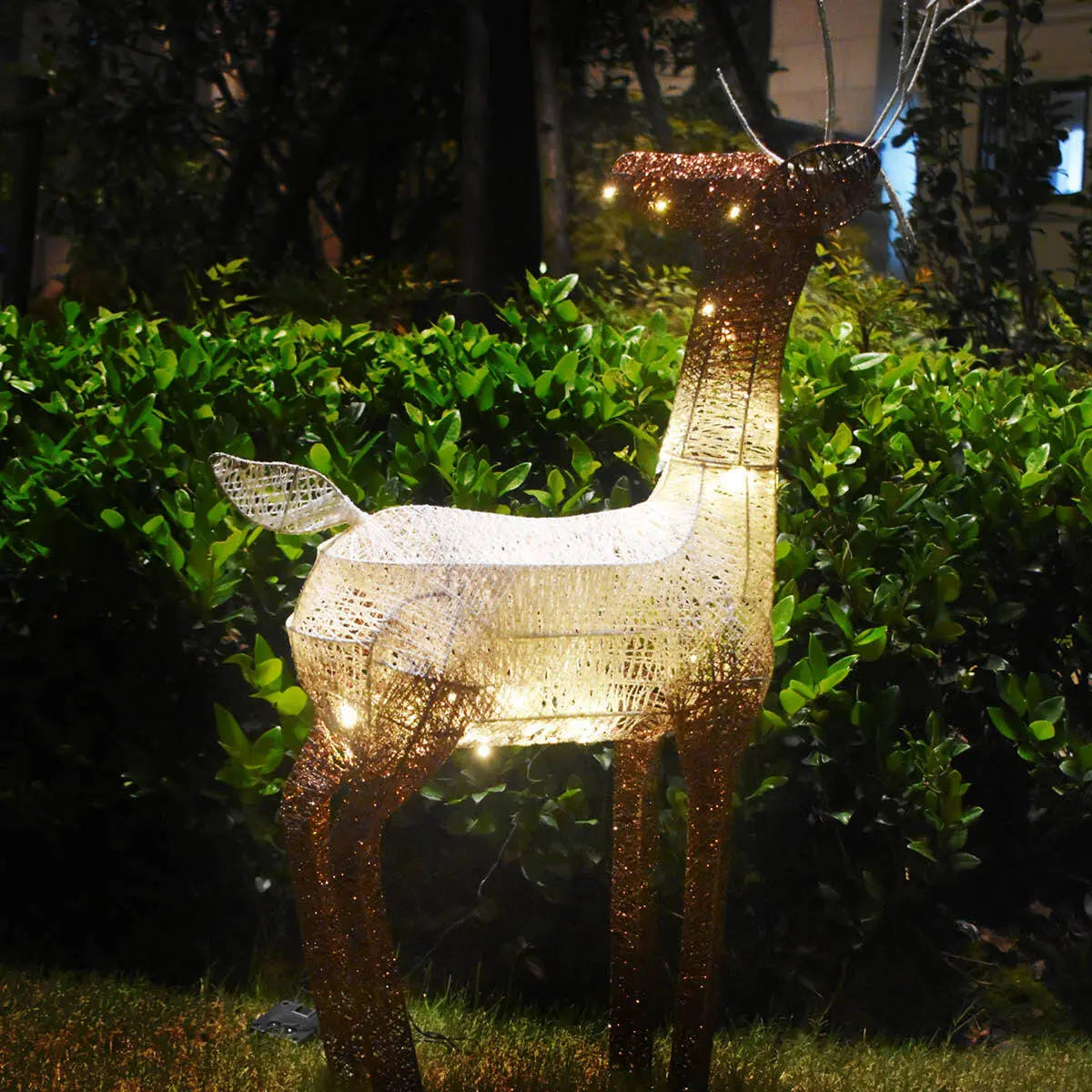 Christmas By Sas 1.2m Reindeer Glitter Wire Solar LED Warm White Auto Sensor Deals499