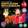 Christmas By Sas 1.2m Self Inflatable LED Santa Sleigh & Rudolph Deals499