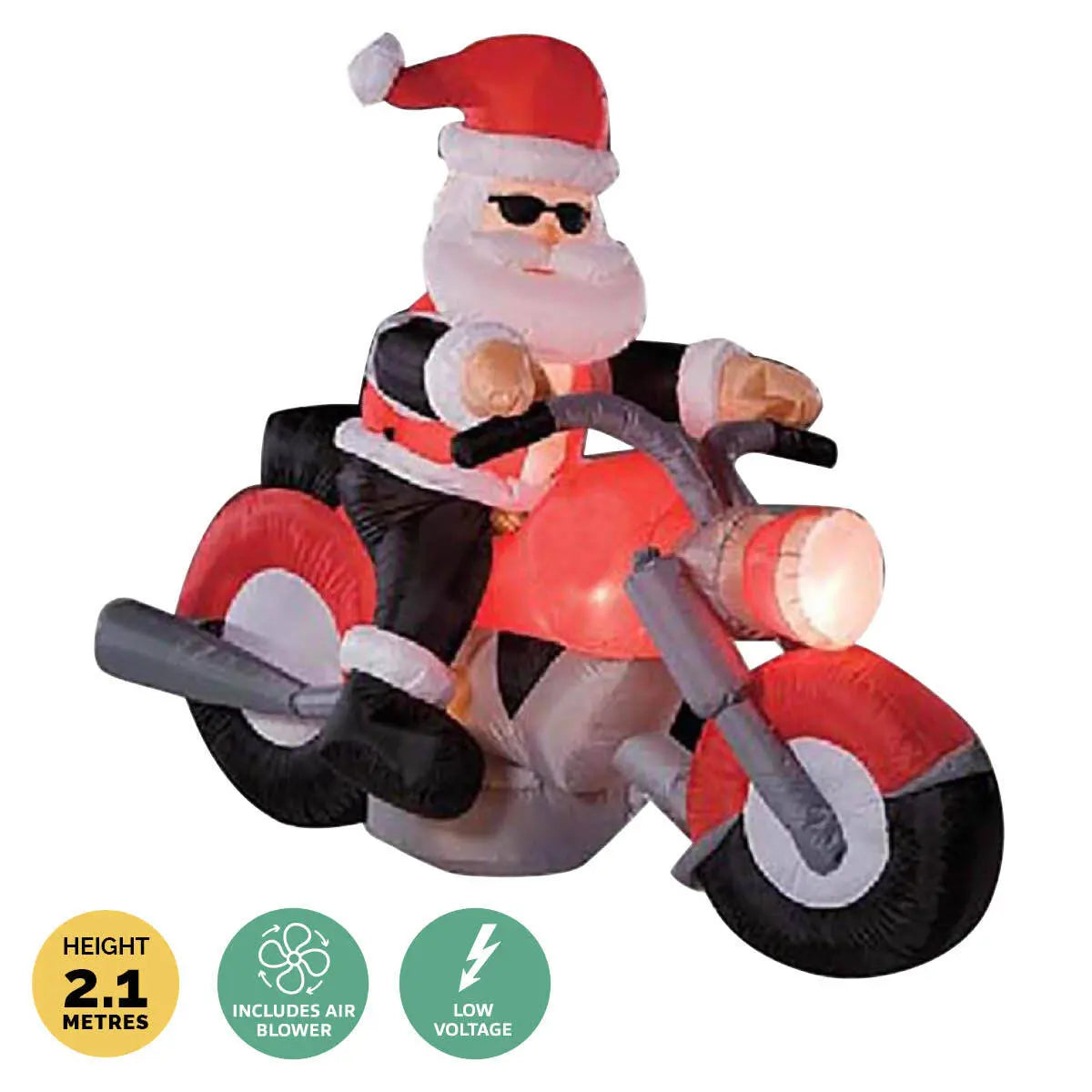 Christmas By Sas 1.6m Santa & Motorbike Built-In Blower Bright LED Lighting Deals499