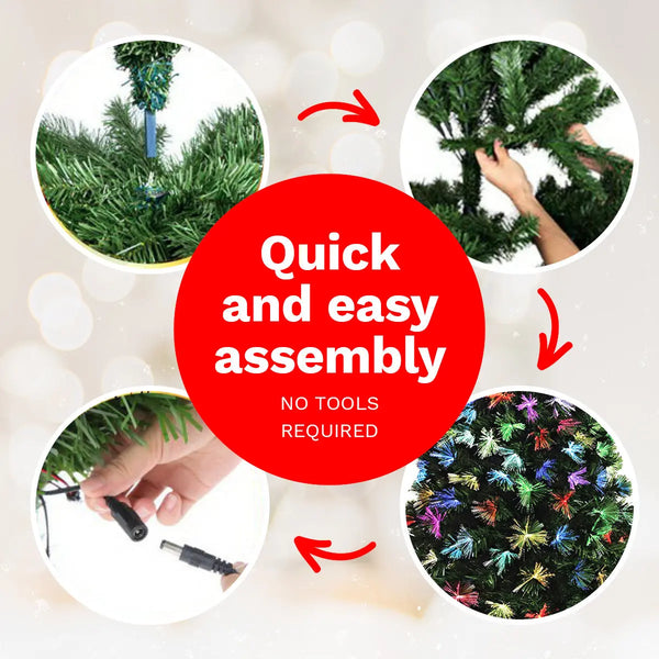 Christmas By Sas 1.8m Fibre Optic Christmas Tree 205 Tips Multicolour Lights & Star Deals499