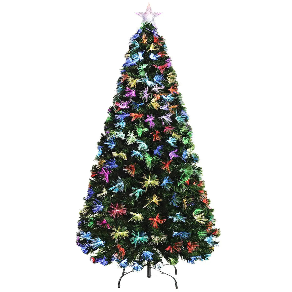 Christmas By Sas 1.8m Fibre Optic Christmas Tree 205 Tips Multicolour Lights & Star Deals499