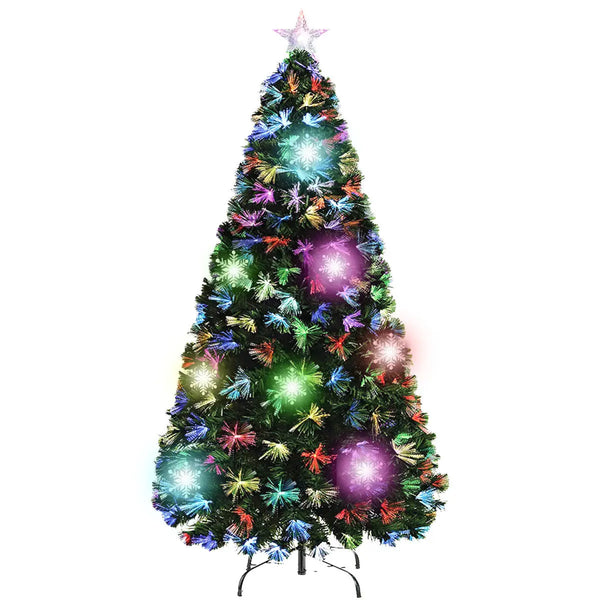 Christmas By Sas 1.8m Fibre Optic/LED Christmas Tree 210 Tips Multicolour Star & Ornaments Deals499