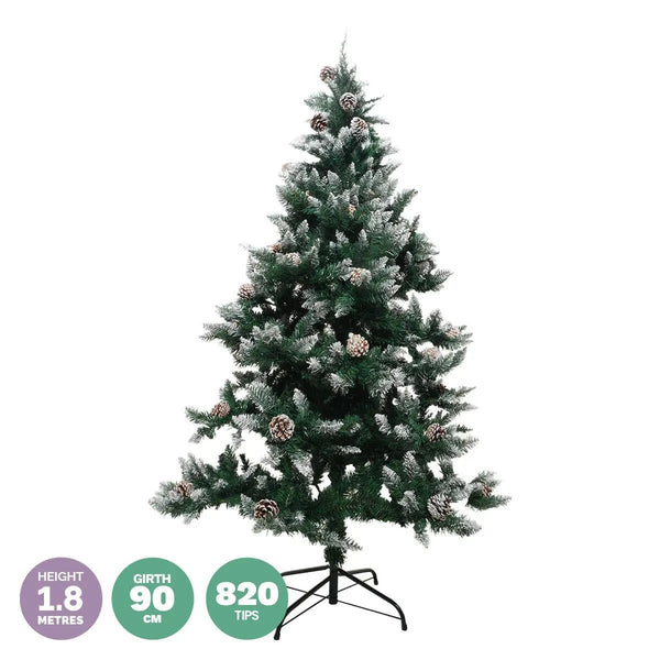 Christmas By Sas 1.8m Full Figured Tree Snow Covered Tips & Pine Cones Deals499