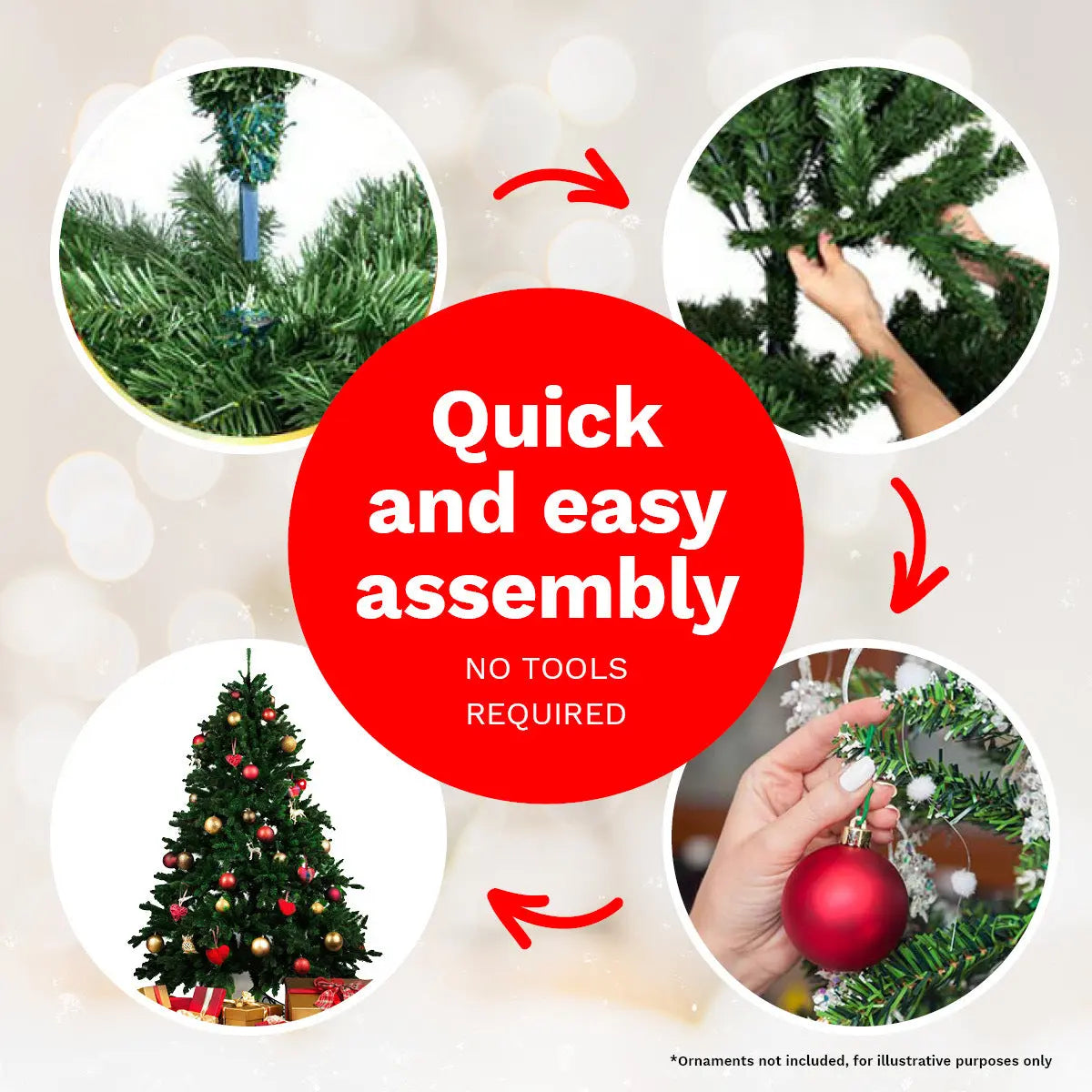 Christmas By Sas 1.8m Pine Christmas Tree 550 Tips Full Figured Easy Assembly Deals499