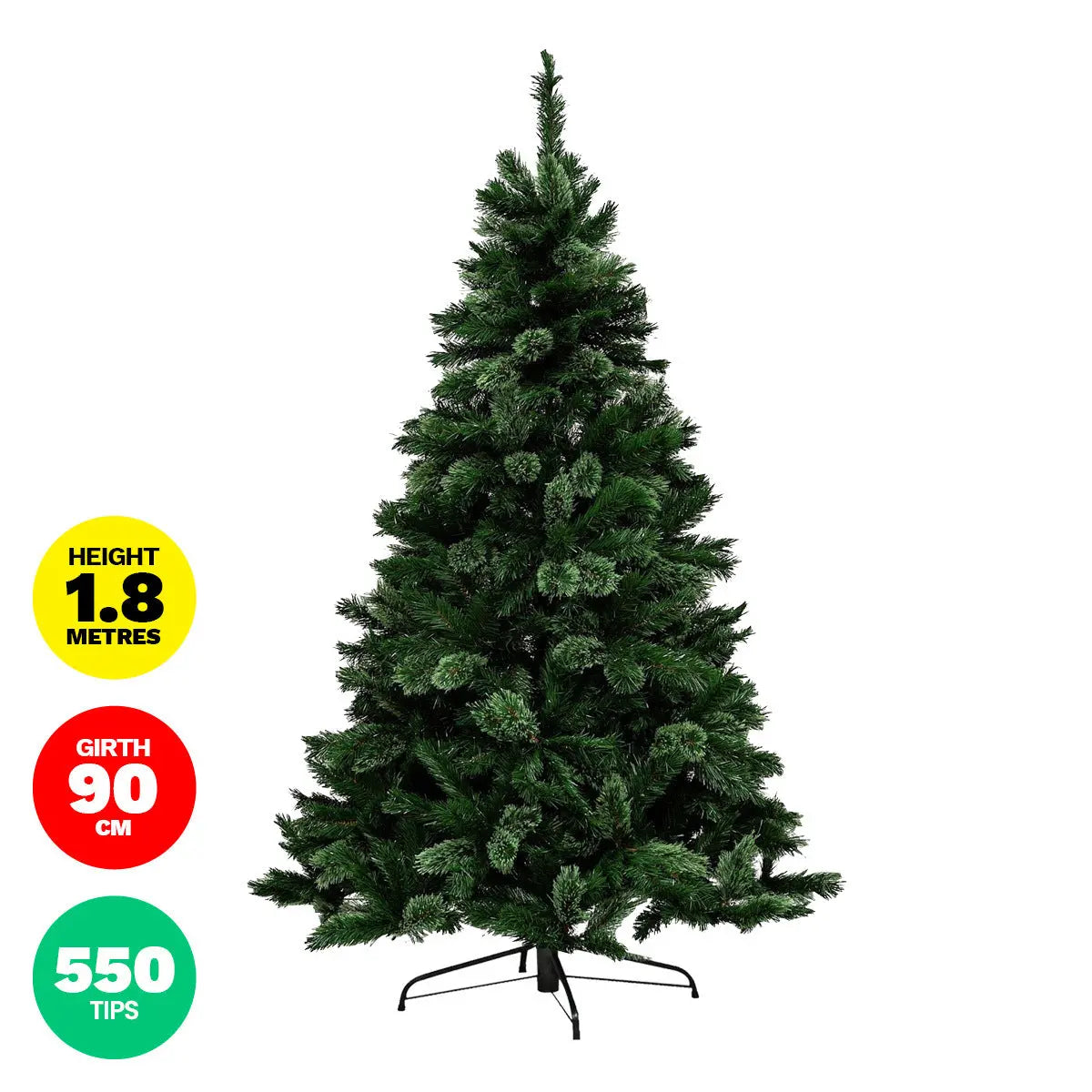 Christmas By Sas 1.8m Pine Christmas Tree 550 Tips Full Figured Easy Assembly Deals499
