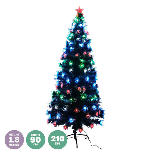 Christmas By Sas 1.8m Pine Tree 210 Multi-Colour LED Lights With 8 Functions Deals499