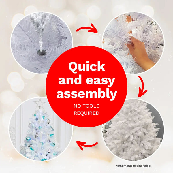 Christmas By Sas 1.8m White Pine Christmas Tree 550 Tips Full Figured Easy Assembly Deals499