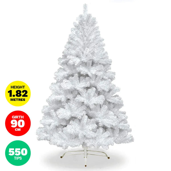Christmas By Sas 1.8m White Pine Christmas Tree 550 Tips Full Figured Easy Assembly Deals499