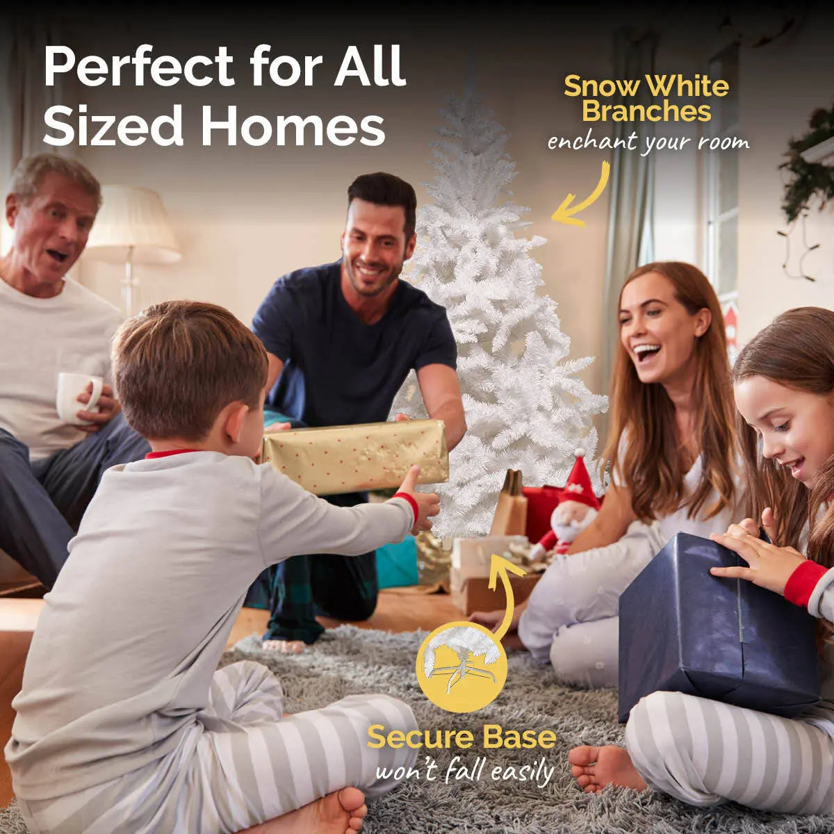 Christmas By Sas 1.8m White Pine Tree Full Figured Easy Assembly 800 Tips Deals499