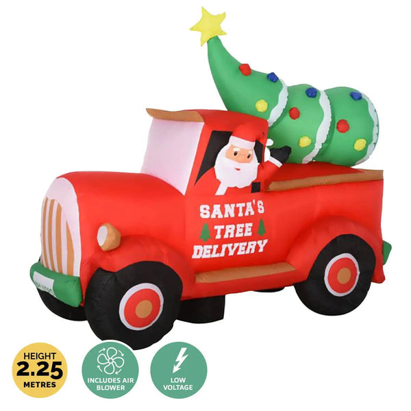 Christmas By Sas 2.25m Santa Ute & Tree Built-In Blower Bright LED Lighting Deals499