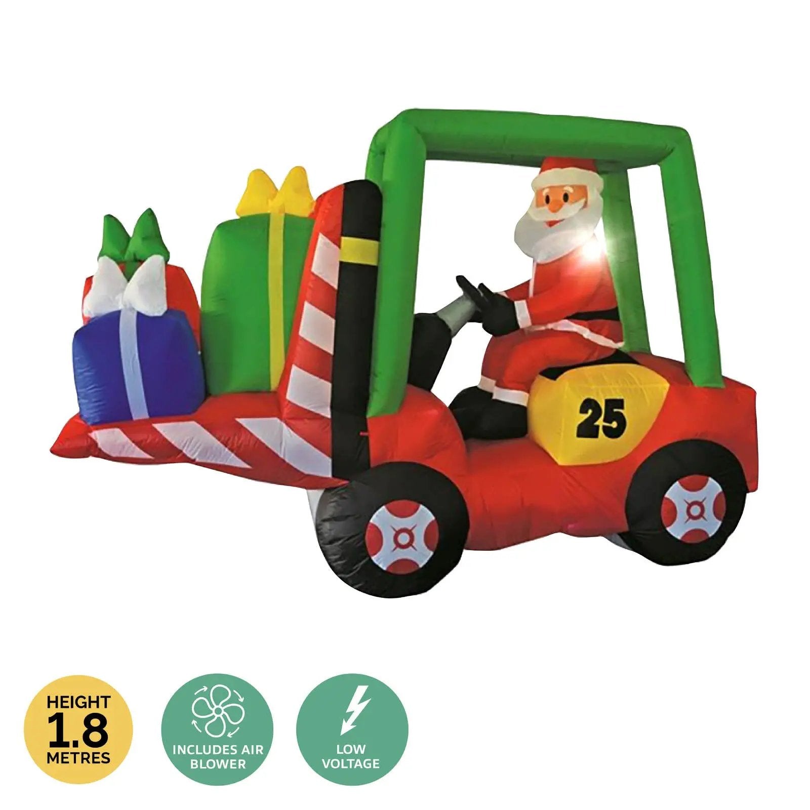 Christmas By Sas 2.4 x 1.8m Santa & Forklift Built-In Blower LED Lighting Deals499