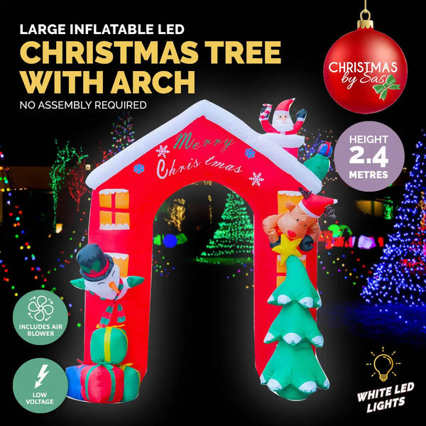 Christmas By Sas 2.4 x 2.09m Christmas Arch Self Inflating Bright LED Lights Deals499