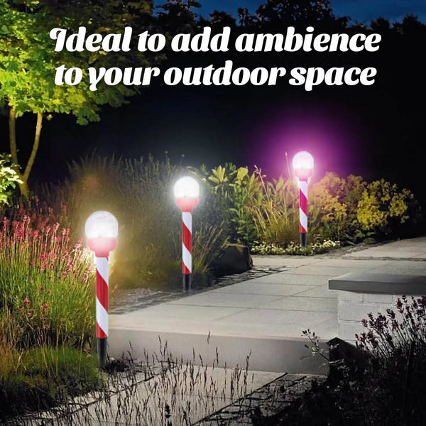 Christmas By Sas 24PCE Solar Candy Cane Stakes With Crackle Balls LED 35cm Deals499