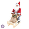 Christmas By Sas 45cm x 30cm Santa & Wooden Sleigh Decorative Statue Intricate Details Deals499