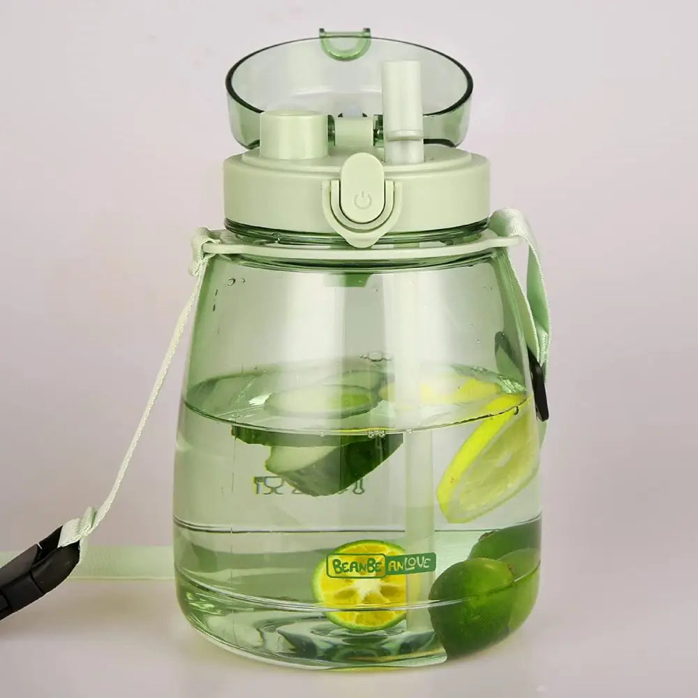 Clear Large Water Bottle Water Jug with Adjustable Shoulder Strap - Green Deals499