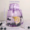 Clear Large Water Bottle Water Jug with Adjustable Shoulder Strap - Purple Deals499