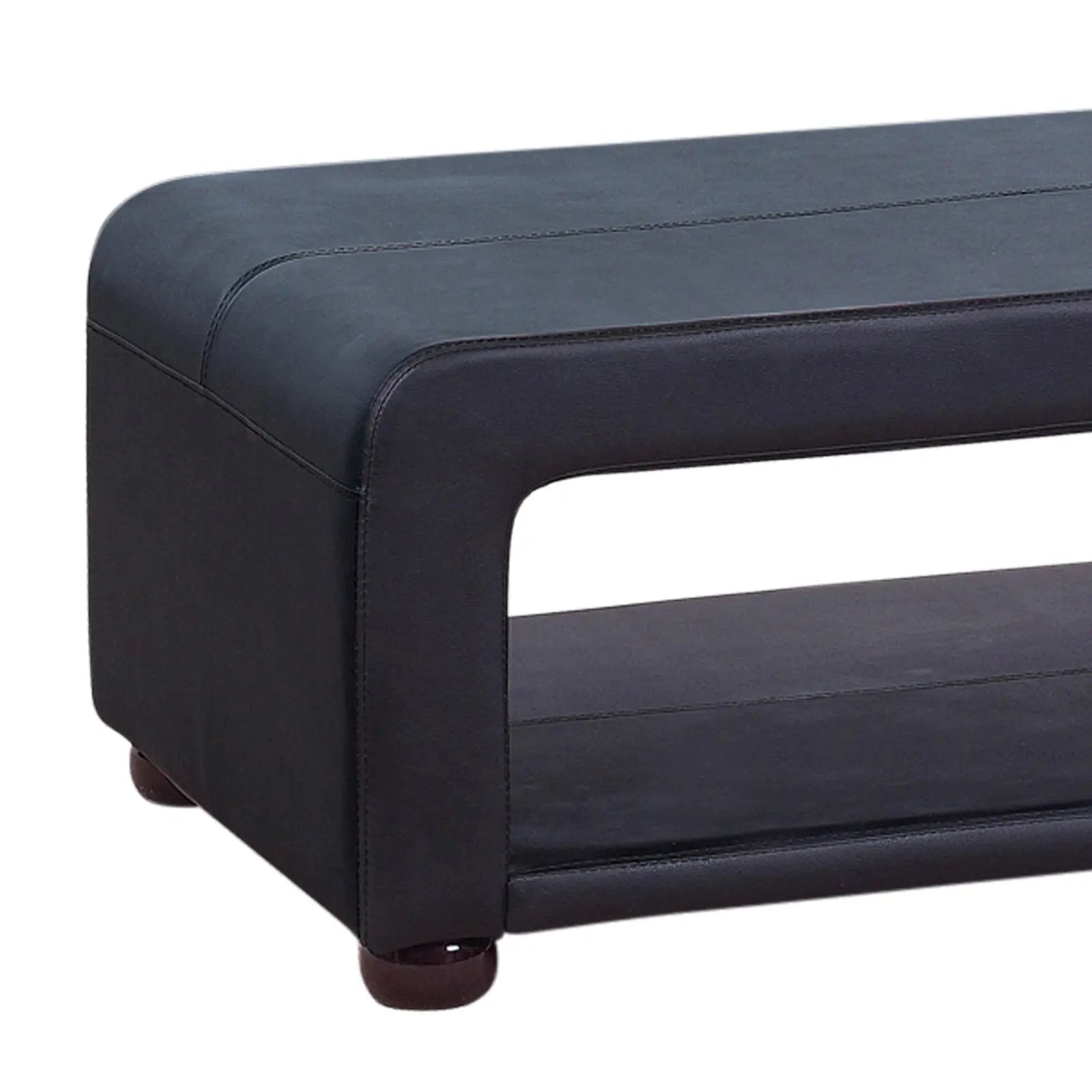 Coffee Table Upholstered PU Leather in Black Colour with open storage Deals499
