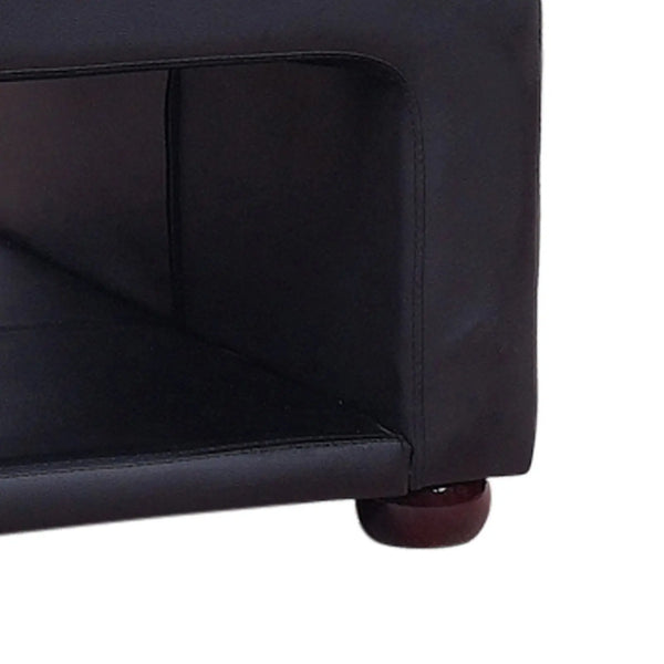 Coffee Table Upholstered PU Leather in Black Colour with open storage Deals499