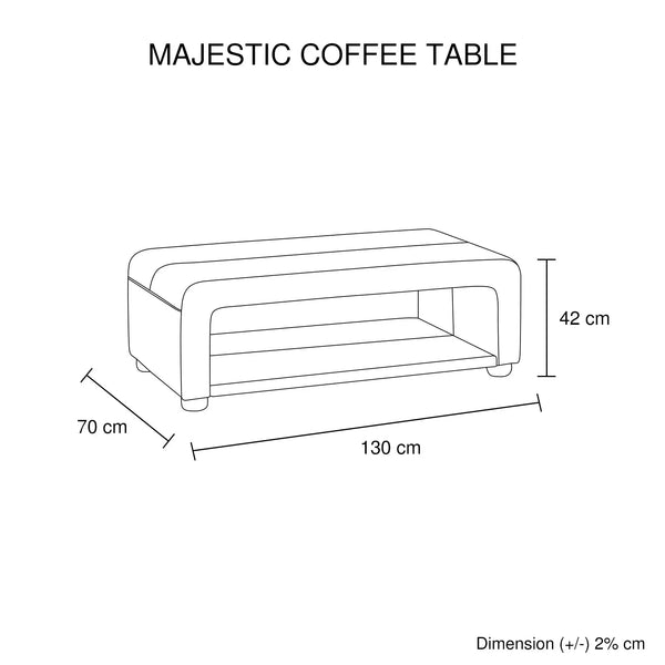 Coffee Table Upholstered PU Leather in Black Colour with open storage Deals499