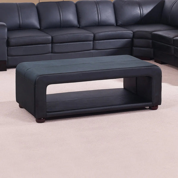 Coffee Table Upholstered PU Leather in Black Colour with open storage Deals499