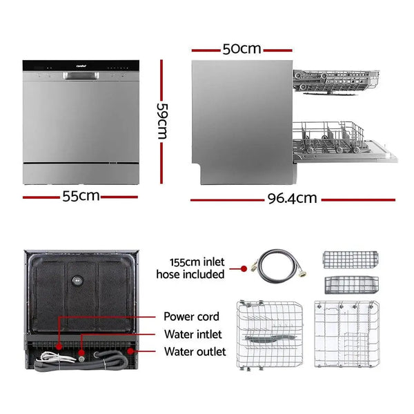 Comfee Benchtop Dishwasher 8 Place Setting Countertop Dishwasher Freestanding Deals499