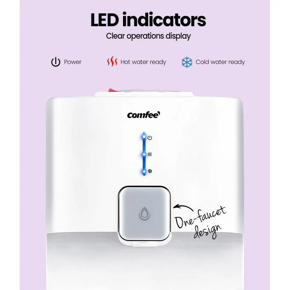 Comfee Water Dispenser Cooler Hot Cold Taps Purifier Stand 20L Cabinet White Deals499