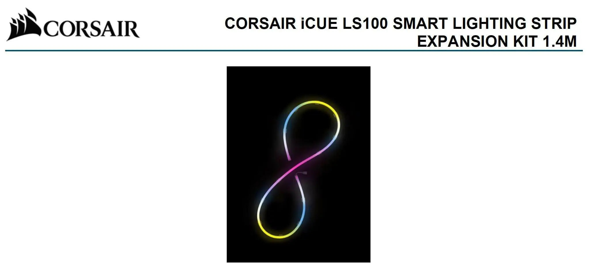 Corsair  iCUE LS100 Smart Lighting Strip Expansion Kit 1x 1.4 Meter 84 Individually Addressable LED. CORSAIR