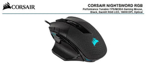 Corsair Nightsword RGB Smart Tunable, FPS/MOBA, 18000 DPI, Gaming Mouse CORSAIR