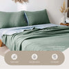 Cosy Club Cotton Sheet Set Bed Sheets Set King Cover Pillow Case Green Blue Deals499