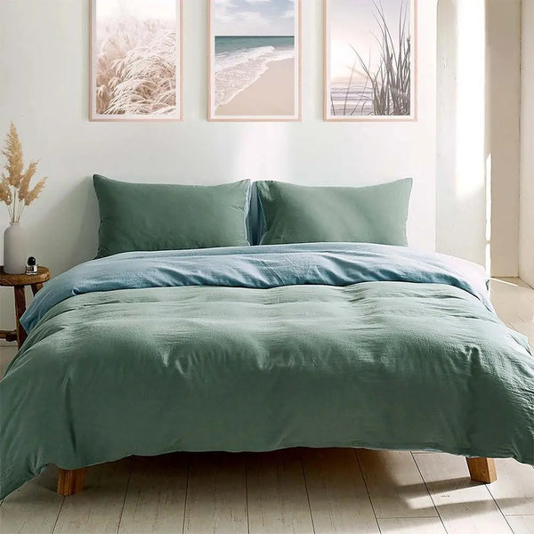 Cosy Club Duvet Cover Quilt Set Doona Cover Pillow Case Blue Lagoon KING Deals499