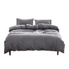 Cosy Club Duvet Cover Quilt Set Flat Cover Pillow Case Essential Black Double Deals499