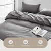 Cosy Club Duvet Cover Quilt Set Flat Cover Pillow Case Essential Black Queen Deals499