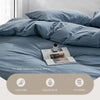 Cosy Club Duvet Cover Quilt Set Flat Cover Pillow Case Essential Blue Double Deals499
