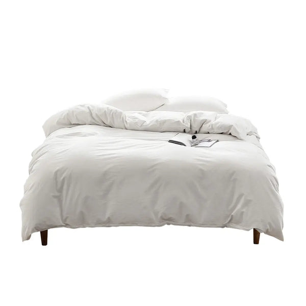 Cosy Club Duvet Cover Quilt Set Flat Cover Pillow Case Essential White Double Deals499