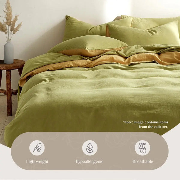 Cosy Club Duvet Cover Quilt Set King Flat Cover Pillow Case Yellow Inspired King Deals499