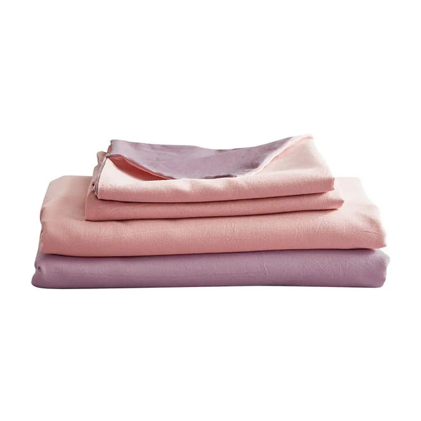 Cosy Club Sheet Set Bed Sheets 100% Cotton Queen Cover Pillow Case Pink Purple Deals499