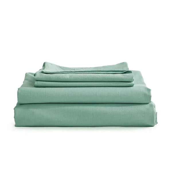 Cosy Club Sheet Set Bed Sheets Set Double Flat Cover Pillow Case Green Essential Deals499