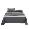 Cosy Club Sheet Set Bed Sheets Set Queen Flat Cover Pillow Case Black Essential Deals499