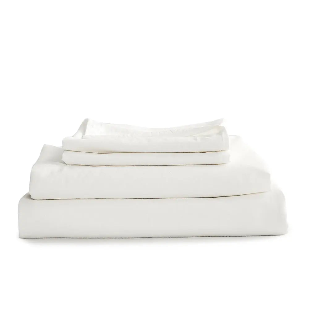 Cosy Club Sheet Set Bed Sheets Set Queen Flat Cover Pillow Case White Essential Deals499