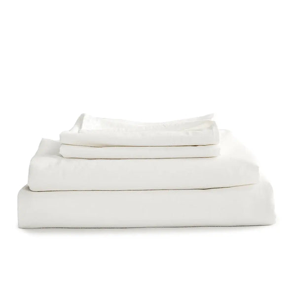Cosy Club Sheet Set Bed Sheets Set Queen Flat Cover Pillow Case White Essential Deals499