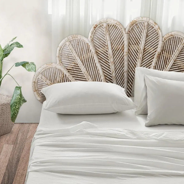 Cosy Club Sheet Set Bed Sheets Set Queen Flat Cover Pillow Case White Essential Deals499