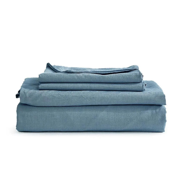 Cosy Club Sheet Set Bed Sheets Set Single Flat Cover Pillow Case Blue Essential Deals499