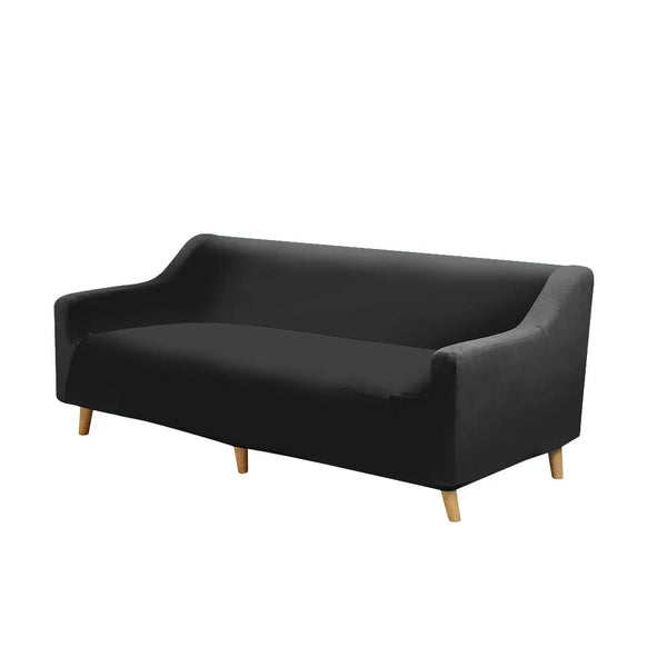 Couch High Stretch Sofa Lounge Cover Protector Recliner Slipcover 4 Seater Black Deals499