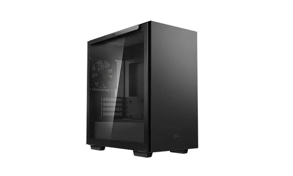 DEEPCOOL MACUBE 110 Black Minimalistic Micro-ATX Case, Magnetic Tempered Glass Panel, Removable Drive Cage, Adjustable GPU Holder, 1xPreinstalled Fan DEEPCOOL