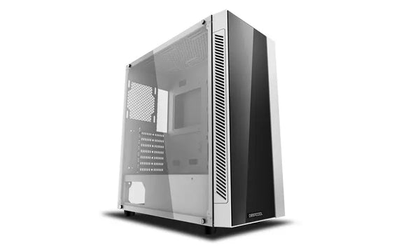 DEEPCOOL MATREXX 55 V3 ADD-RGB WH Minimalistic Tempered Glass Case, White Colour, Supports E-ATX MB No Fans (CAD-MATREXX55V3-ARW3) DEEPCOOL