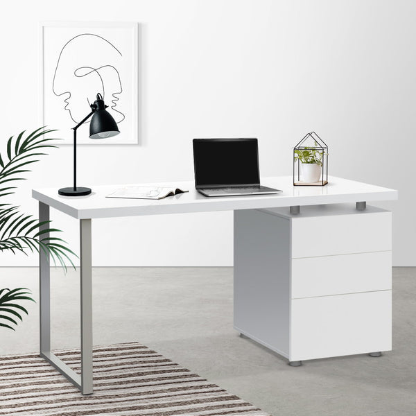 Artiss Metal Desk with 3 Drawers - White Deals499
