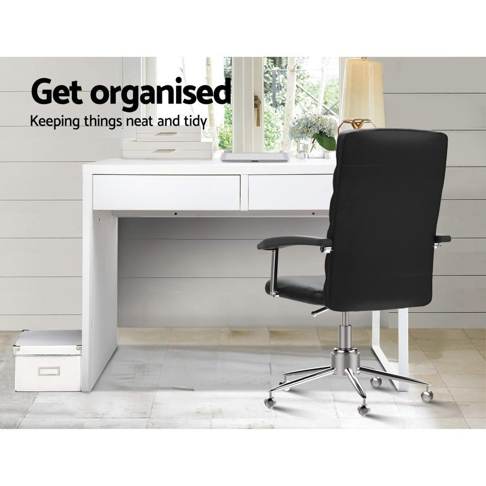 Artiss Metal Desk with 2 Drawers - White Deals499